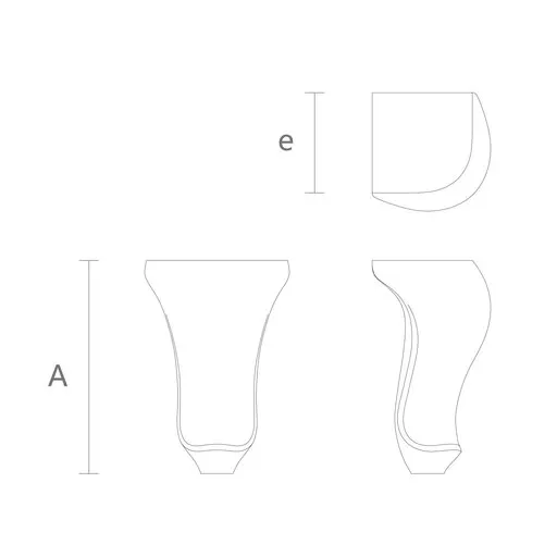 Cabriole leg. furniture feet from hardwood